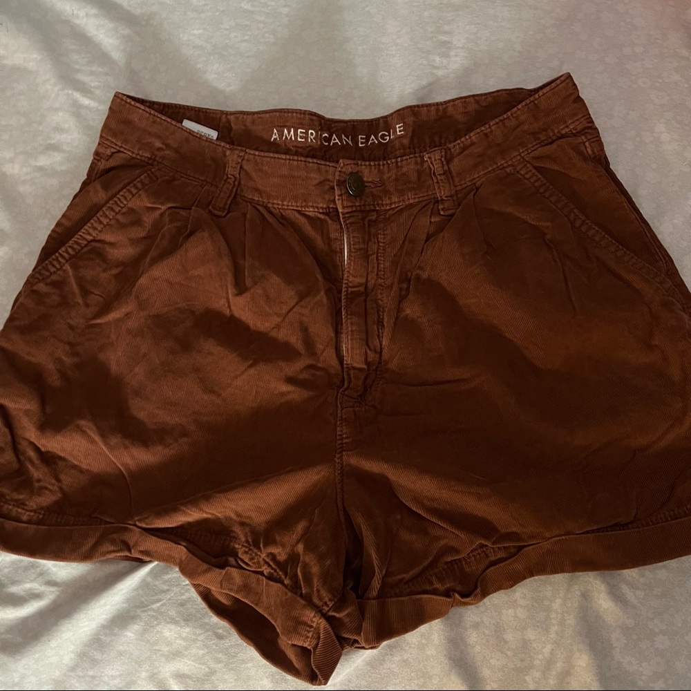 American Eagle Brown Corduroy Mom Casual Shorts